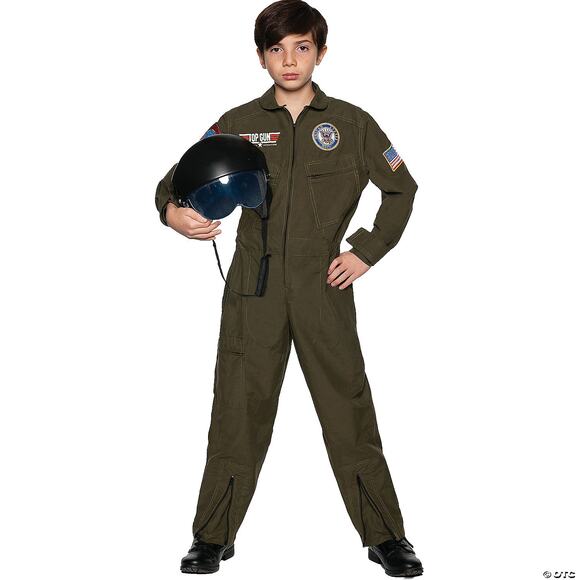 BOYS GIRLS TOP GUN NAVY PILOT JUMPSUIT HALLOWEEN COSTUME DRESS MD NEW - Picture 4 of 4